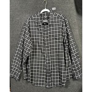 Ralph Lauren Jeans Co Button Up Shirt Mens Size XL Black White Plaid Long Sleeve